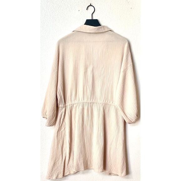 Lumière Dress Tan Spring Summer Button Down Long Sleeve Size Medium - Picture 2 of 10